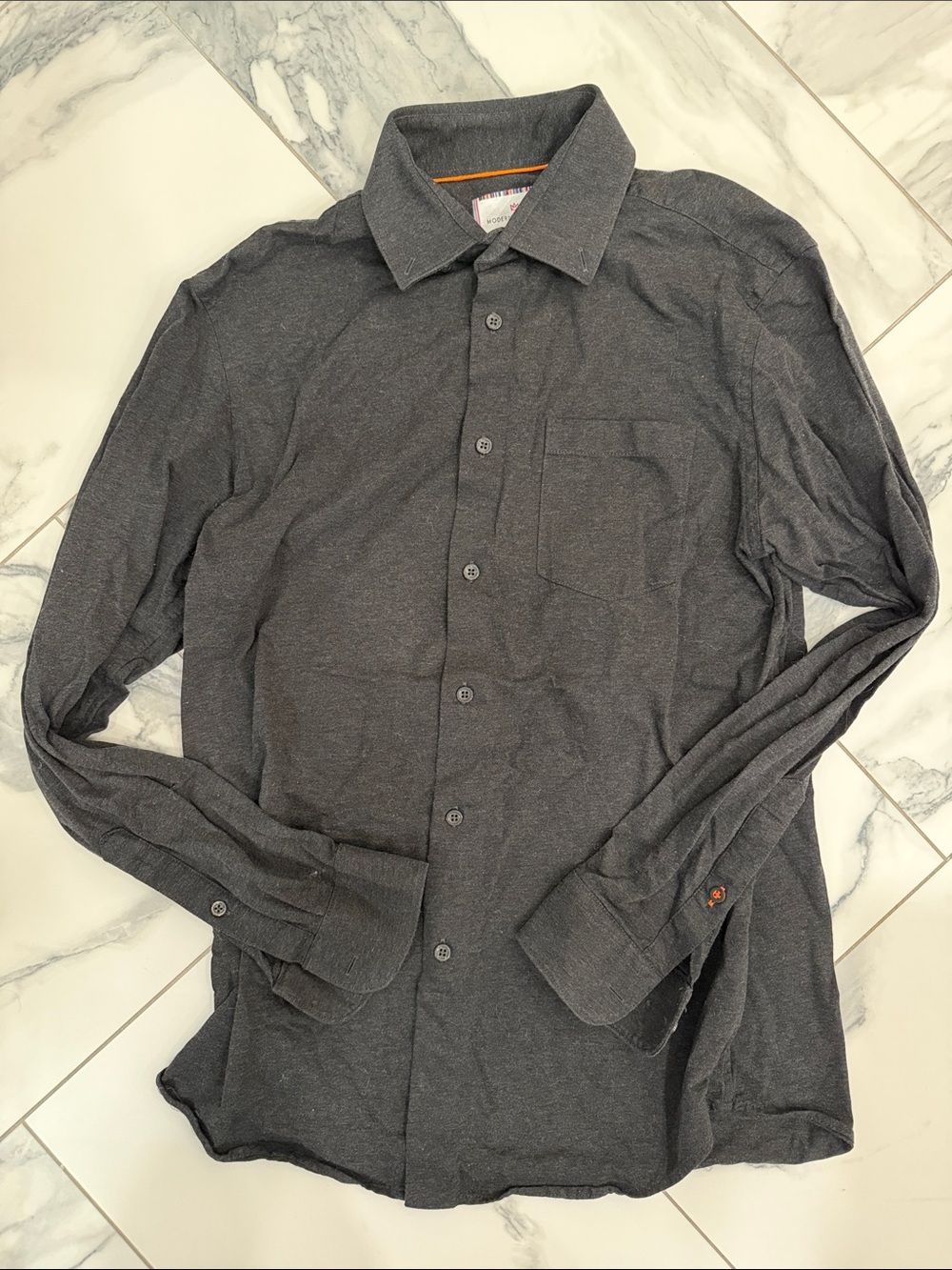 Athleisure Button-Up Charcoal